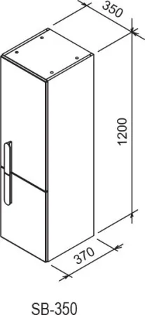 Шкаф-пенал Ravak SB 350 Chrome 35x37x120 L, оникс/белый