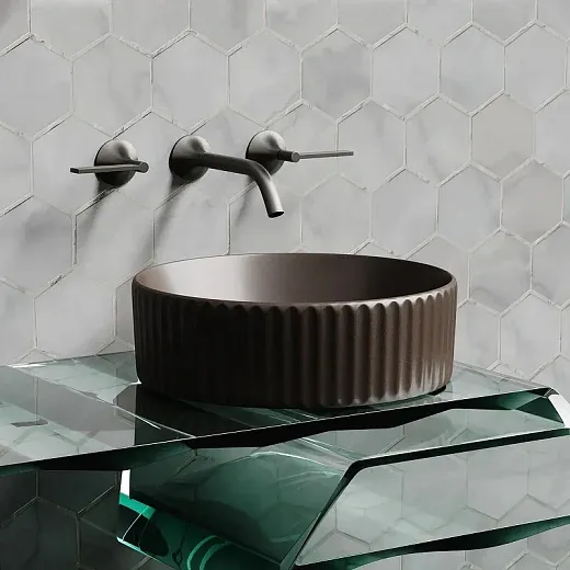 Раковина Ceramicanova Element CN6057MDB, 36 см, сантехфарфор, цвет темно-коричневый матовый