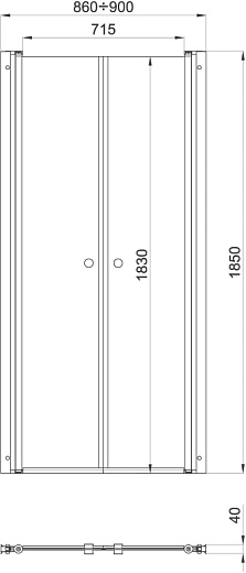 Душевая дверь Тритон Дабл 90x185