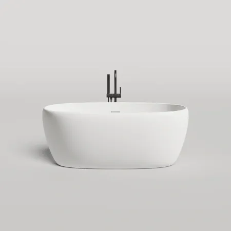 Ванна Salini Luce 100122MF, 150 х 75 см, из искусственного камня S-Stone, с донным клапаном, цвет белый матовый, покраска по RAL полностью