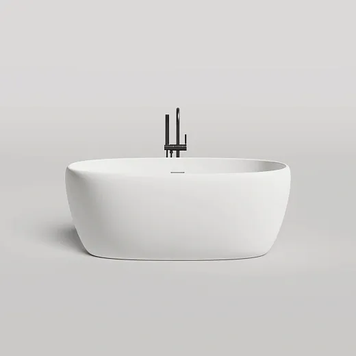 Ванна Salini Luce 100122MF, 150 х 75 см, из искусственного камня S-Stone, с донным клапаном, цвет белый матовый, покраска по RAL полностью