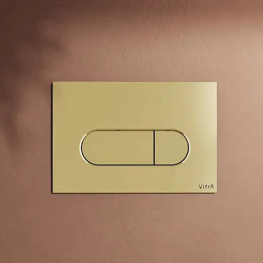 Кнопка смыва для инсталляции VitrA Root Round двойной смыв, глянцевое золото, 740-2224