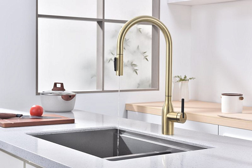 Смеситель PAULMARK UNIVERSAL Un213880-SBG, (золото/светлое брашированное золото)