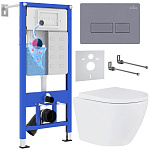 Комплект инсталляции с унитазом 6 в 1 Roxen StounFix Dual Fresh 966774 (состоит из: 710200, Caspia 410280DG, 530185-02)