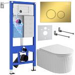 Комплект инсталляции с унитазом 6 в 1 Roxen StounFix Dual Fresh 968254 (состоит из: 710200, Santi 410260G, 530200-01)