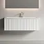 Тумба подвесная Ламель под раковину, белый матовый (bianco) 1190x445x500