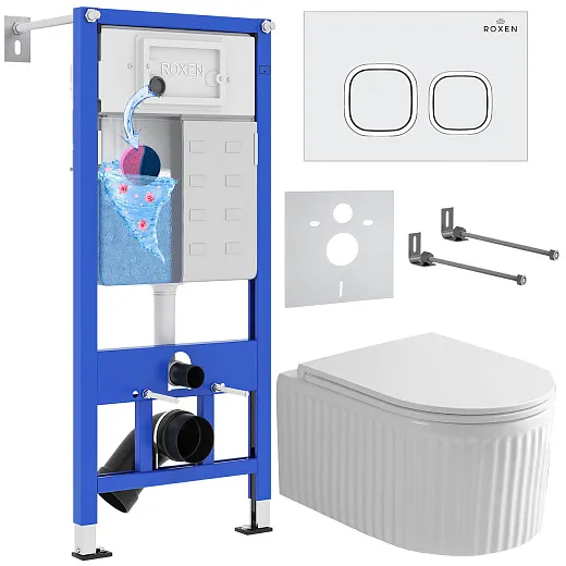 Комплект инсталляции с унитазом 6 в 1 Roxen StounFix Dual Fresh 968265 (состоит из: 710200, Santi 410280W, 530200-01)
