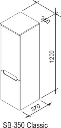 Шкаф-пенал Ravak SB 350 Classic 35x37x120 R, латте/белый