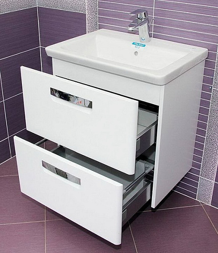 Тумба с умывальником Roca The Gap Original 70 см, белый глянец