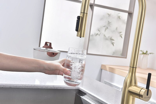 Смеситель PAULMARK UNIVERSAL Un213880-SBG, (золото/светлое брашированное золото)