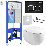 Комплект инсталляции с унитазом 6 в 1 Roxen StounFix Dual Fresh 964079 (состоит из: 710200, Santi 410280B, 530170-01)