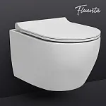 Унитаз подвесной Pestan Fluenta 49x35.5см Turbo 360°, с пневмокрышкой, 40013803 + 40013801