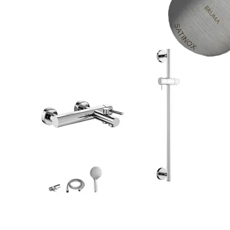 Смеситель для ванны Bruma Lusitano, хром матовый, с душевой стойкой, EloX, 1070361ST
