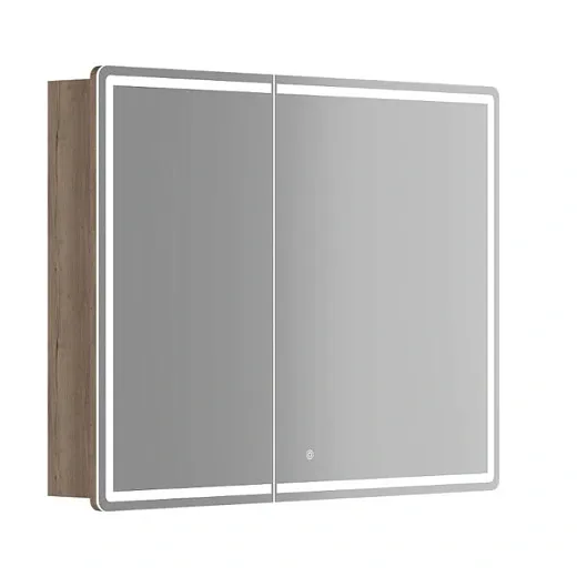 Зеркальный шкаф Sancos Mirror MI100EG, 100 см, с подсветкой, цвет дуб галифакс натуральный
