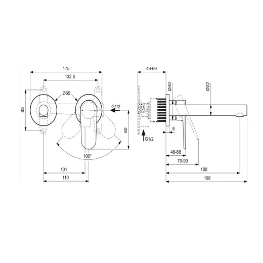 Смеситель для умывальника Ideal Standard Ceralife O BE019AA хром