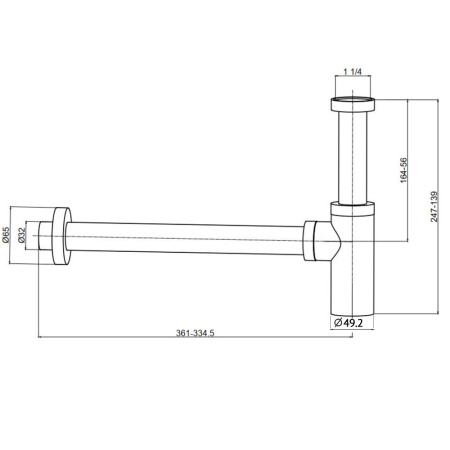 AQM7010GM Сифон AQUAme для раковины латунный, Gun metal AQM7010GM Сифон AQUAme для раковины латунный, Gun metal
