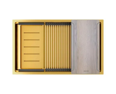 Кухонная мойка PAULMARK NEXT-MULTI SINK 74 UNI PM787445-BG (золото/брашированное золото)
