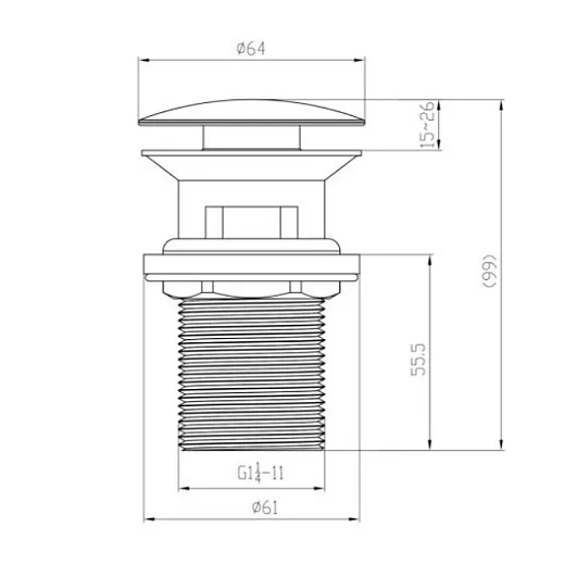 Механизм слива Push-Open Villeroy&Boch, TVP00000301061