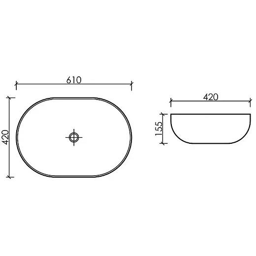 Умывальник Ceramicanova Element CN6064 61см сантехфарфор белый, CN6064