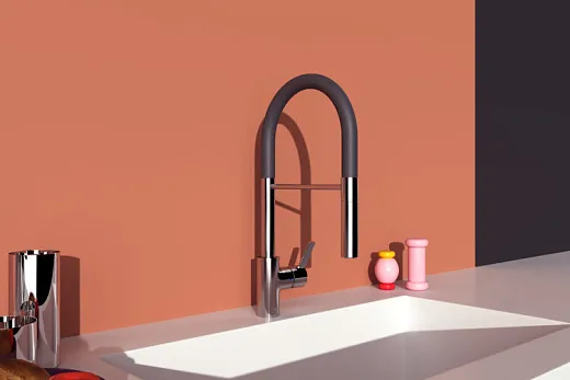 Смеситель для кухонной мойки Ideal Standard GUSTO BD417AAс высоким трубчатым вытяжным изливом R-типа