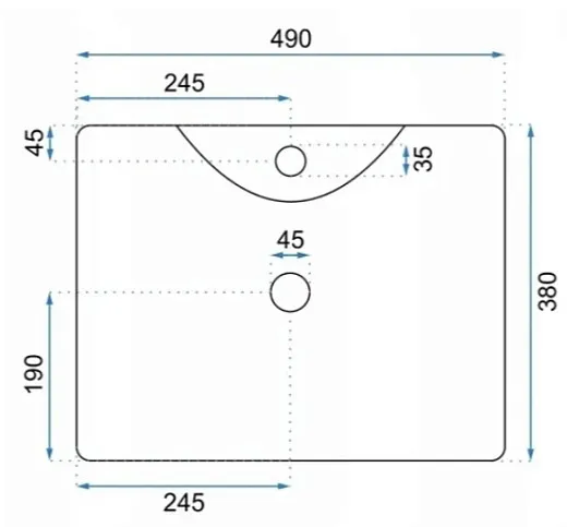 Умывальник Rea KELLY MARMO U5052S 49x38 мрамор