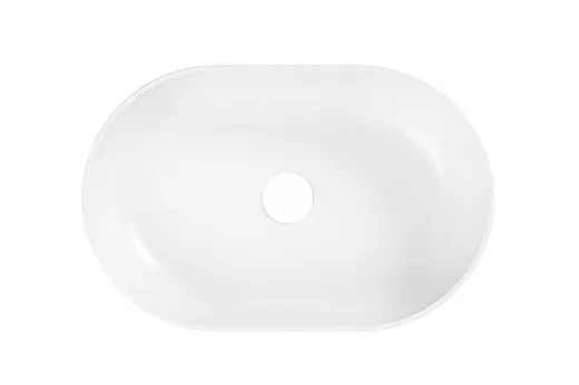 Умывальник Belux Турин 580 овал для столешницы, solid surface, белый матовый, 4810924284259