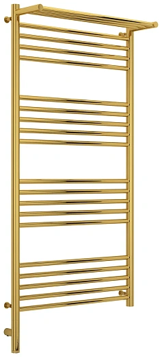 Полотенцесушитель электрический Сунержа Богема 3.0 1200 x 600 с полкой, ширина 63.2 см, высота 132.4 см, золото, L/R