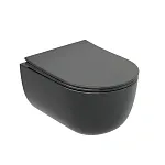 Подвесной унитаз Ceramica Nova Modena, CN6063MDH, безободковый, крышка-сиденье микролифт, темный антрацит матовый, сантехфарфор
