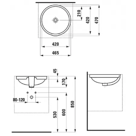 Раковина встраиваемая Laufen Pro 8189610001091 42x42 см