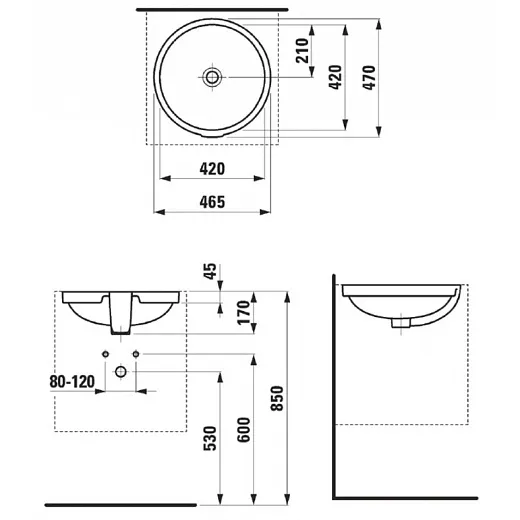 Раковина встраиваемая Laufen Pro 8189610001091 42x42 см