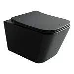 Подвесной безободковый унитаз Ceramicanova Metric CN3007MB Rimless, крышка микролифт, черный матовый