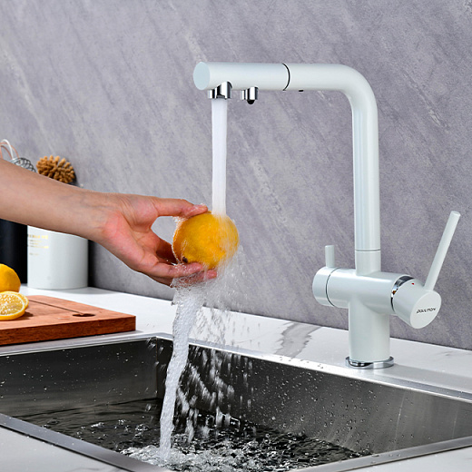 Смеситель PAULMARK SERPENTINE Se213222-431, (белый/белый матовый)