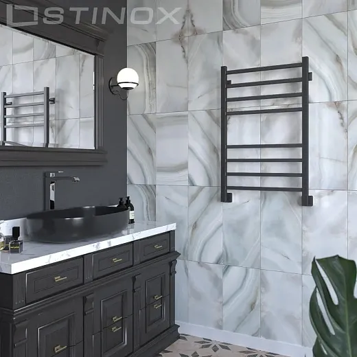 Полотенцесушитель водяной Stinox Quatro 500x800 чёрный матовый