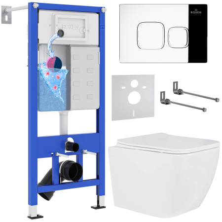 Комплект инсталляции с унитазом 6 в 1 Roxen StounFix Dual Fresh 550013 (состоит из: 710200, Santi 410280CH, 530135-01) Комплект инсталляции с унитазом 6 в 1 Roxen StounFix Dual Fresh 550013 (состоит из: 710200, Santi 410280CH, 530135-01)