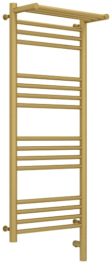 Полотенцесушитель электрический Сунержа Богема 3.0 1000 x 400 с полкой, ширина 43.2 см, высота 112.4 см, матовое золото, L/R