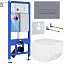 Комплект инсталляции с унитазом 6 в 1 Roxen StounFix Dual Fresh 966786 (состоит из: 710200, Caspia 410280DG, 530145-01)