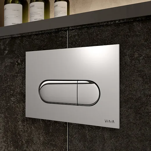 Кнопка смыва для инсталляции VitrA Root Round  двойной смыв, глянцевая хром, 740-2280