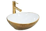 Умывальник Rea SOFIA GOLD / WHITE U0456S 41x34 золото/белый