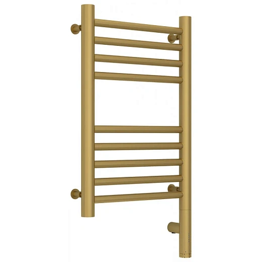 Полотенцесушитель электрический Сунержа Богема 3.0, высота 50 см, ширина 30 см, диммер слева/справа, цвет матовое золото, 032-5804-5030/032-5805-5030