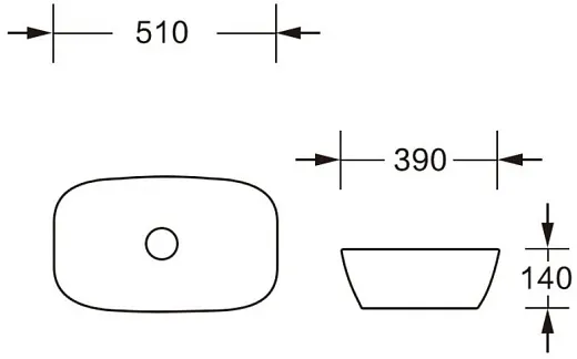 Умывальник накладной Cerutti SPA 51х39, CR0064