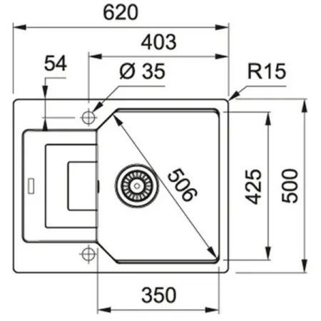 Мойка кухонная FRANKE UBG 611-62 (графит)