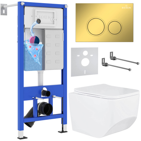 Комплект инсталляции с унитазом 6 в 1 Roxen StounFix Dual Fresh 968023 (состоит из: 710200, Santi 410260G, 530145-01)