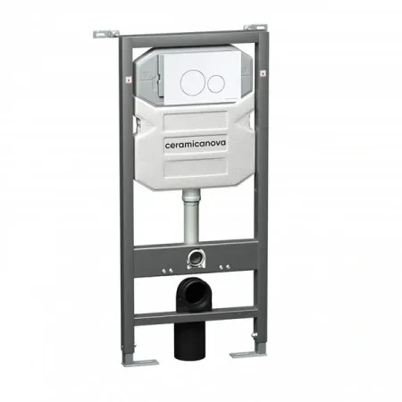 Инсталляция для унитаза Ceramicanova Envision CN1001W/Round, с кнопкой и креплениями, цвет белый