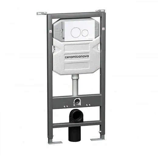 Инсталляция для унитаза Ceramicanova Envision CN1001W/Round, с кнопкой и креплениями, цвет белый