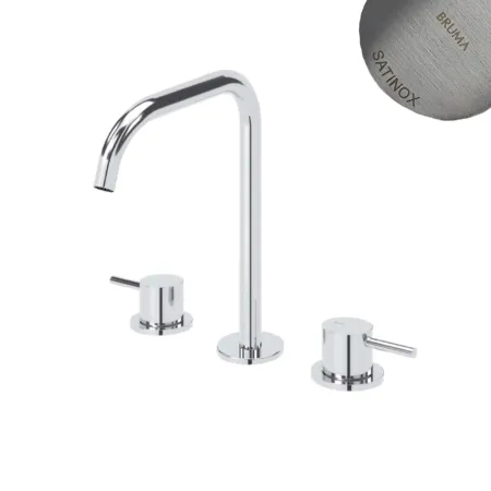 Смеситель для раковины Bruma Lusitano, хром матовый, на 3 отверстия, настольный, 1070006ST