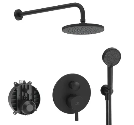 Система скрытого монтажа Ideal Standard Ceraline Black (6 in 1) , верхний душ 200мм