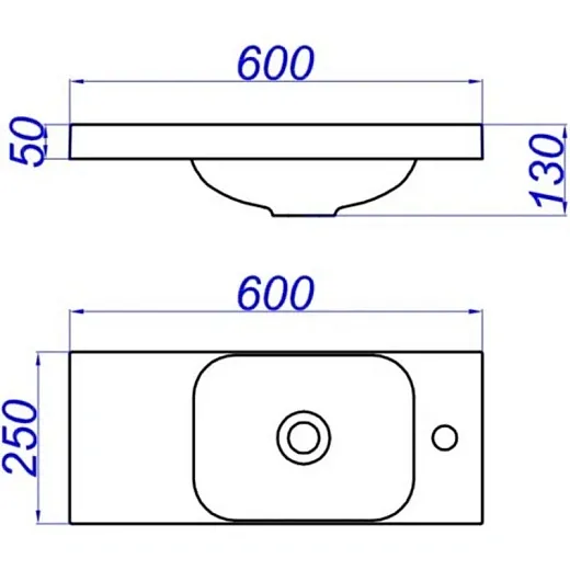 Умывальник Compact Slim 600 мебельный