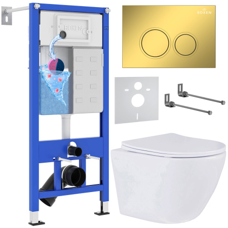 Комплект инсталляции с унитазом 6 в 1 Roxen StounFix Dual Fresh 968010 (состоит из: 710200, Santi 410260G, 530185-01) Комплект инсталляции с унитазом 6 в 1 Roxen StounFix Dual Fresh 968010 (состоит из: 710200, Santi 410260G, 530185-01)