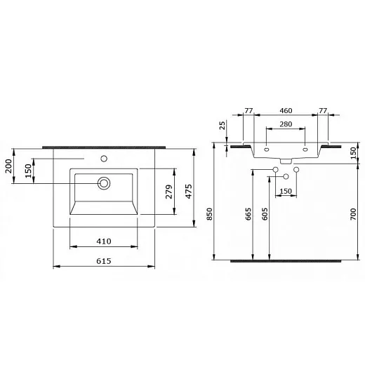 Раковина Bocchi Milano 1161-001-0126 белая