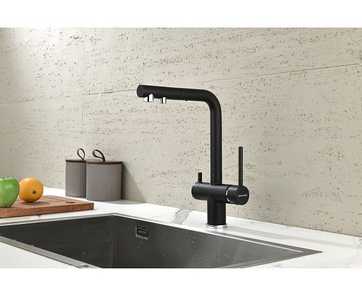 Смеситель PAULMARK SERPENTINE Se213222-418(BLM), (черный/черный металлик)